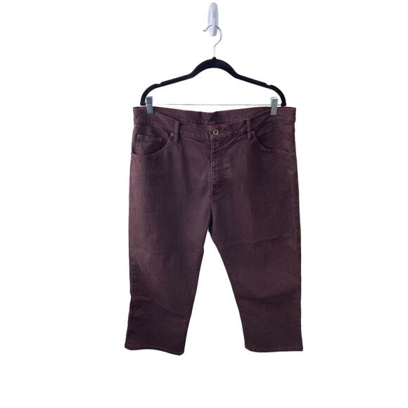 Raleigh Denim Burgundy Jeans Mens 38 x 23 Alexander Made In USA